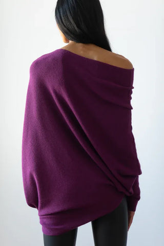 Off-Shoulder Trøje med Draperet Pasform