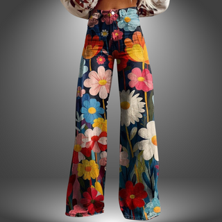 Blomstrede Vidde Jeans