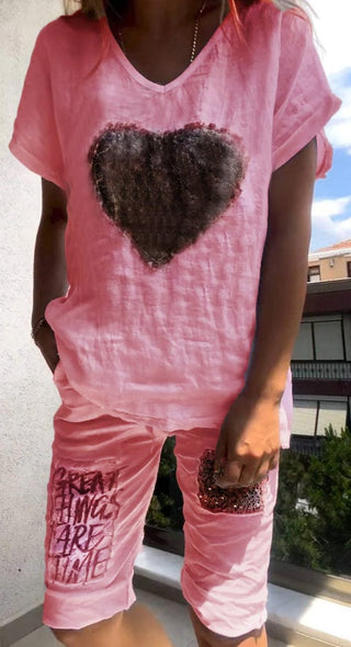 Paillet Sæt med Shorts