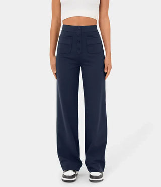 High-waist bukser med knapper