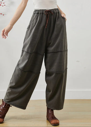 Mørkegrå Vide Bukser