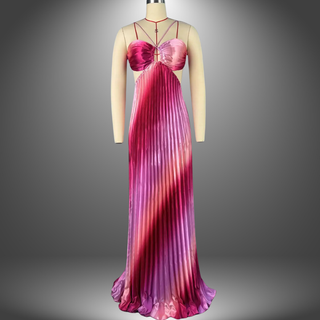 Plisseret Kjole Elegant og Stilfuld
