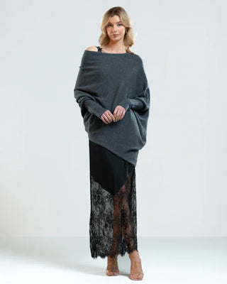 Off-Shoulder Trøje med Draperet Pasform