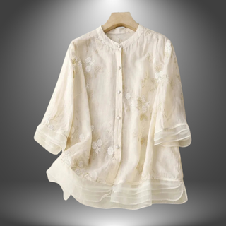 Blomstret Bomuldsbluse Elegant og Luftig