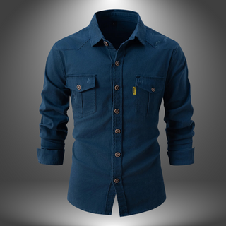Denim Skjorte med Lommer