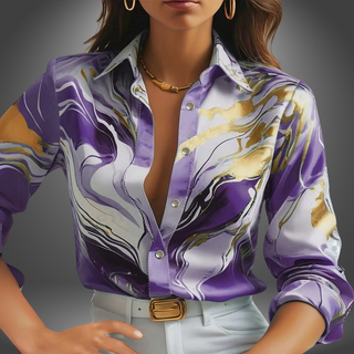 Marmoreret Skinnende Skjorte