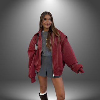 Oversized Læderjakke