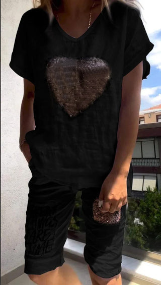 Paillet Sæt med Shorts