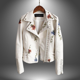 Blomsterbroderet Bikerjakke