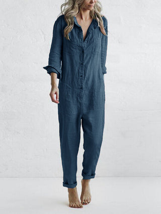 Løs Jumpsuit i Linnedlook