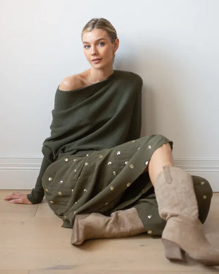 Off-Shoulder Trøje med Draperet Pasform
