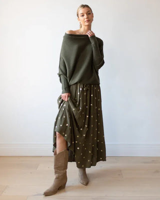 Off-Shoulder Trøje med Draperet Pasform