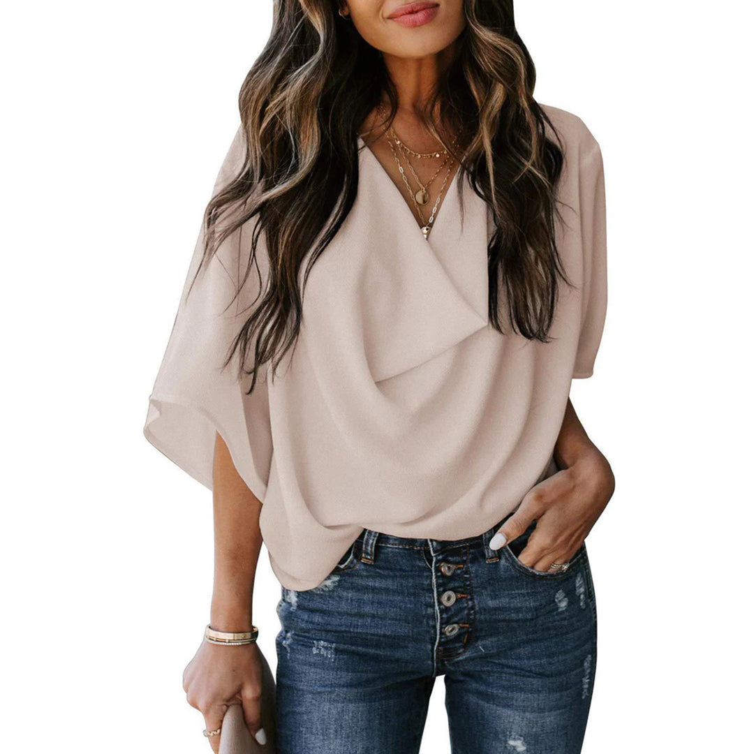 Elegant Draperet Bluse | Sommerlook | Chiffon | Flere Farver