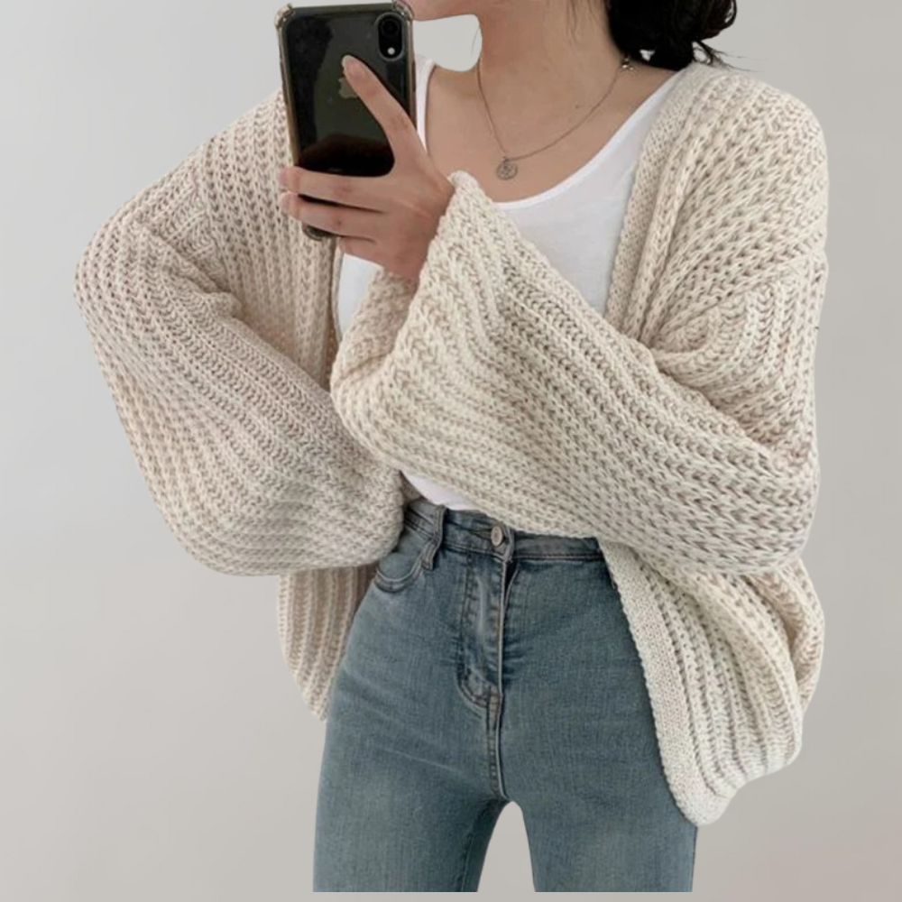 Chunky Strikket Cardigan | Casual Look | Akrylblanding