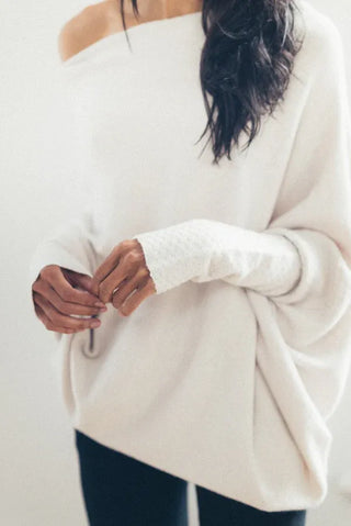 Off-Shoulder Trøje med Draperet Pasform