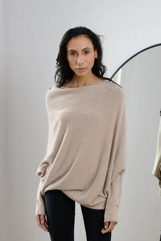 Off-Shoulder Trøje med Draperet Pasform