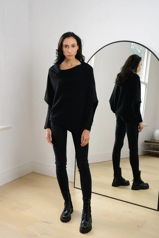 Off-Shoulder Trøje med Draperet Pasform