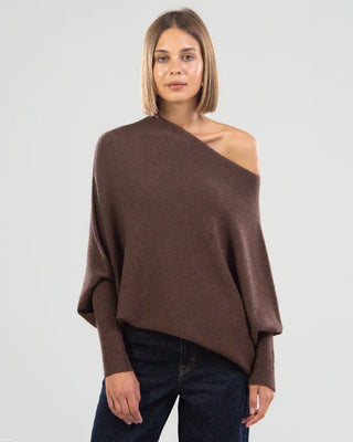 Off-Shoulder Trøje med Draperet Pasform