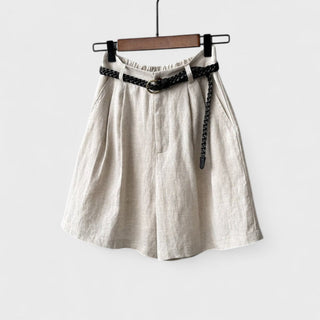 Linnen shorts med bælte