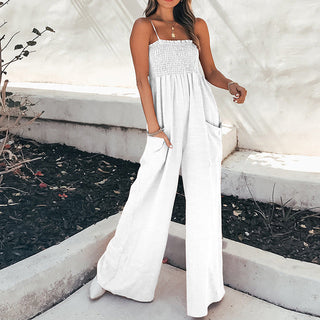 Let jumpsuit med smock og lommer