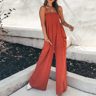 Let jumpsuit med smock og lommer