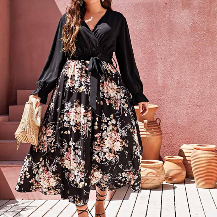 Blomstret Maxi Kjole | Omslagsdesign | Elegant & Flydende