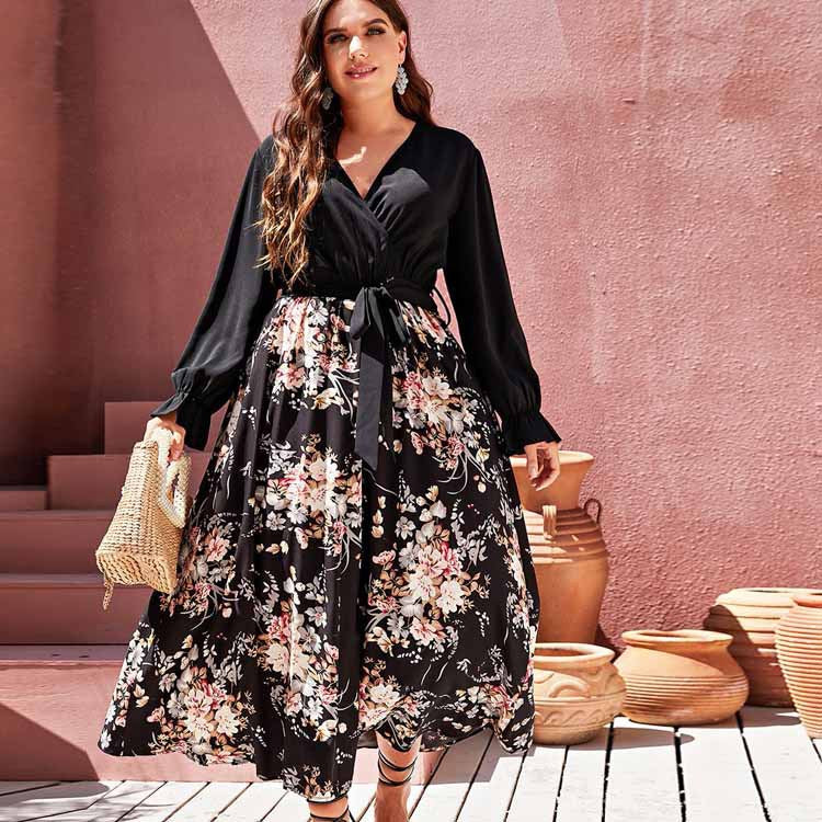 Blomstret Maxi Kjole | Omslagsdesign | Elegant & Flydende
