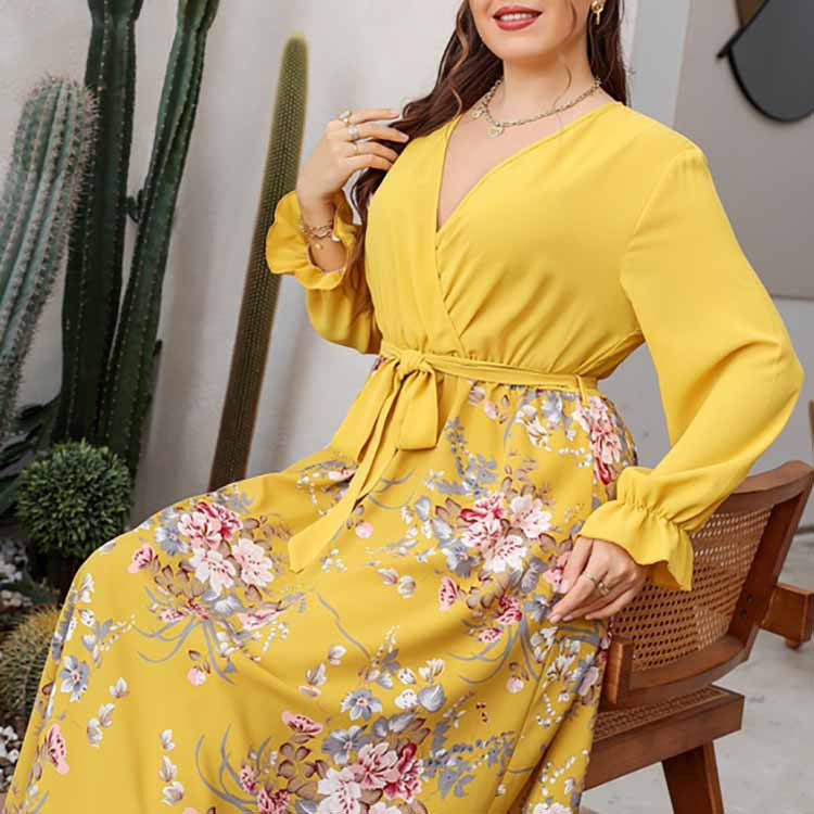 Blomstret Maxi Kjole | Omslagsdesign | Elegant & Flydende