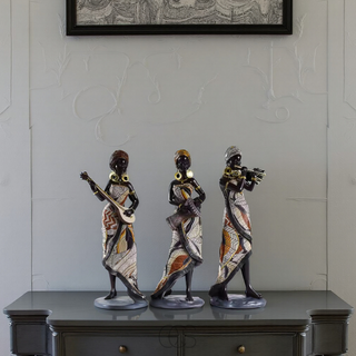 Musikalske Kvinde Figur Skulpturer