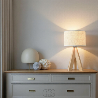 Minimalistisk Træ Bordlampe