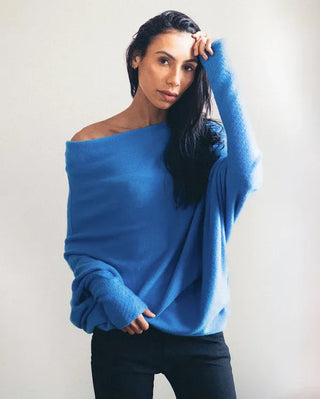 Off-Shoulder Trøje med Draperet Pasform