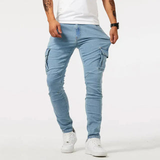 Cargo-Bukser i Lys Denim