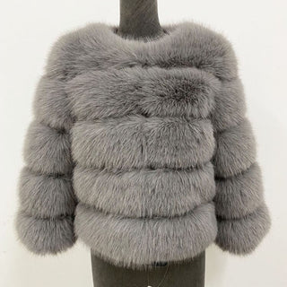 Luksus Faux Fur Jakke | Puffy Look | Varm og Glamourøs Vinterstil