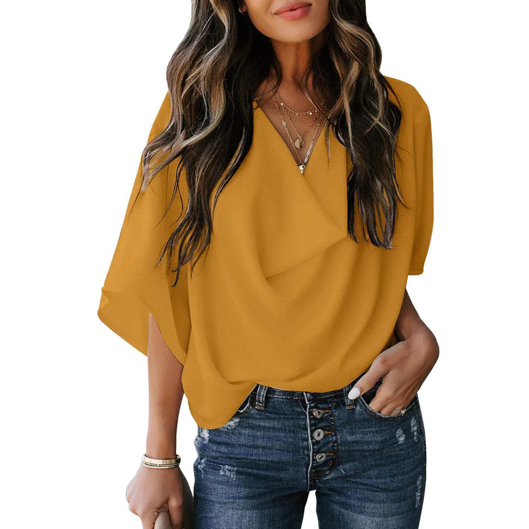 Elegant Draperet Bluse | Sommerlook | Chiffon | Flere Farver
