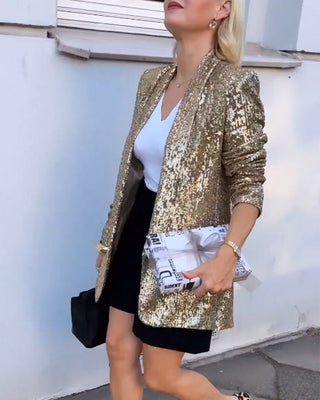 Guldfarvet Palietblazer