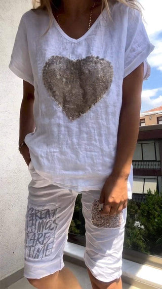 Paillet Sæt med Shorts