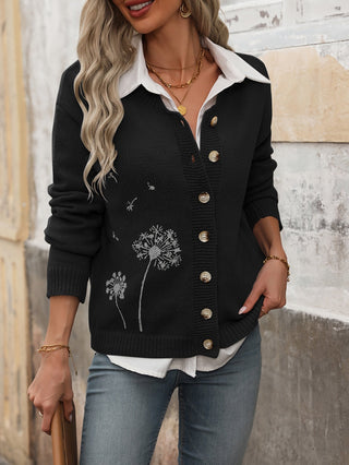 Cardigan med Blomsterprint