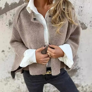 Kort uldlook jakke