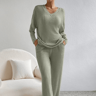 Lounge Sæt i Strik | 2-delt Hygge Outfit | Blødt & Afslappet