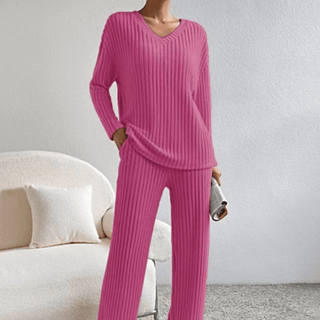 Lounge Sæt i Strik | 2-delt Hygge Outfit | Blødt & Afslappet