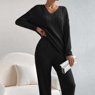 Lounge Sæt i Strik | 2-delt Hygge Outfit | Blødt & Afslappet