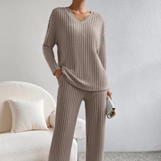 Lounge Sæt i Strik | 2-delt Hygge Outfit | Blødt & Afslappet