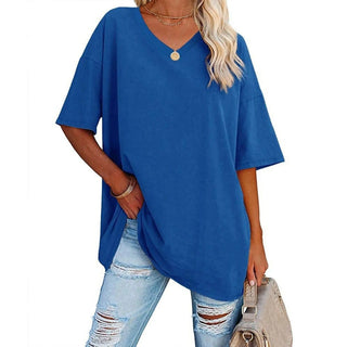 Oversized T-shirt med V-udskæring
