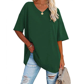Oversized T-shirt med V-udskæring