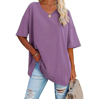 Oversized T-shirt med V-udskæring