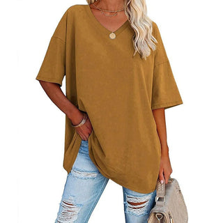 Oversized T-shirt med V-udskæring