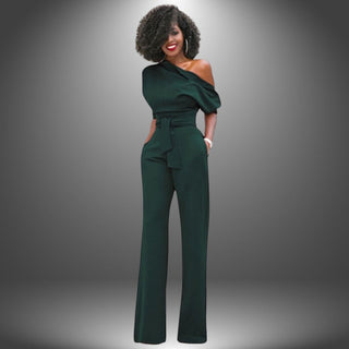 One-Shoulder Jumpsuit med Bælte