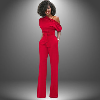 One-Shoulder Jumpsuit med Bælte