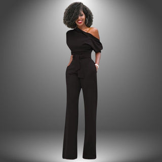 One-Shoulder Jumpsuit med Bælte