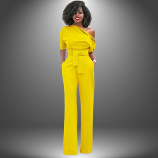 One-Shoulder Jumpsuit med Bælte